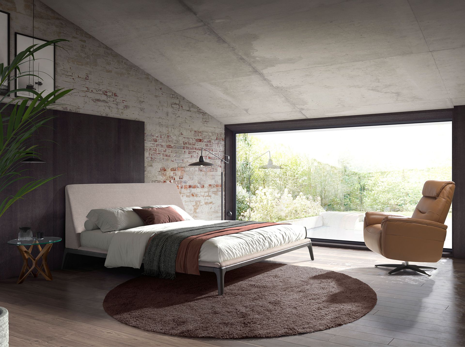 Sillón relax giratorio piel marrón Sillón relax giratorio piel marrón - Imagen 4