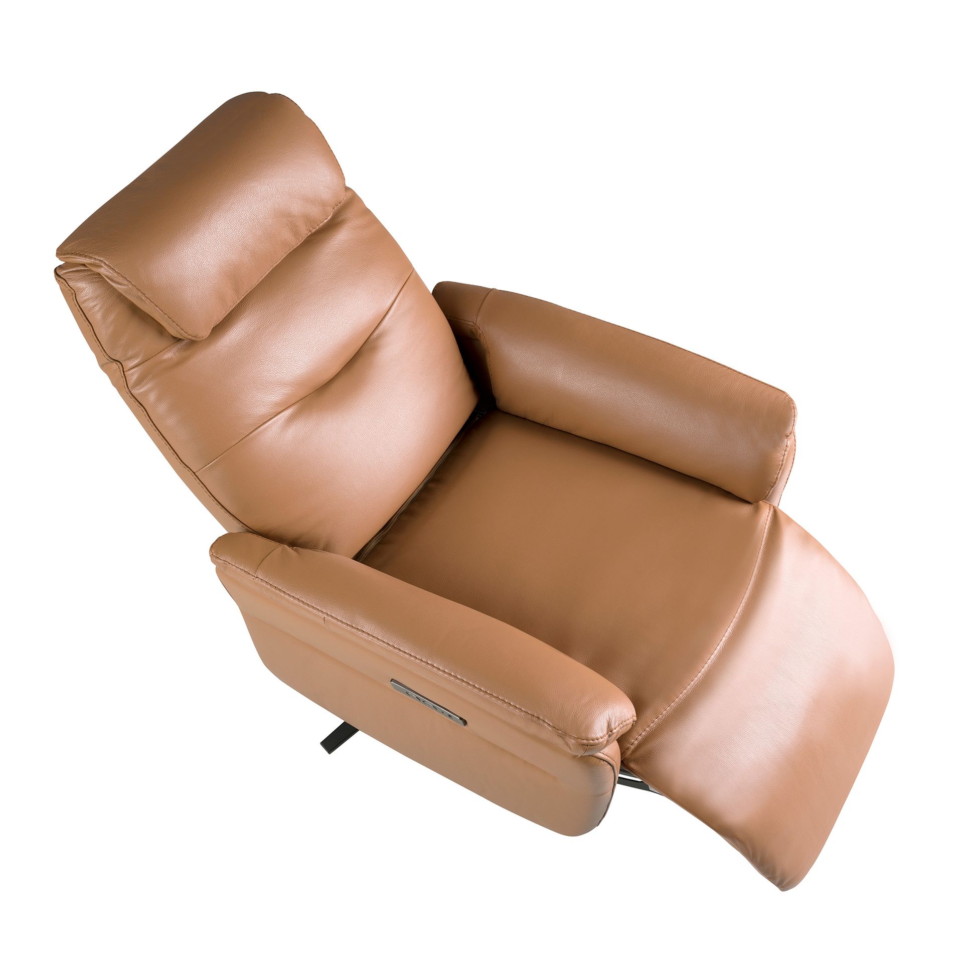 Sillón relax giratorio piel marrón Sillón relax giratorio piel marrón - Imagen 8