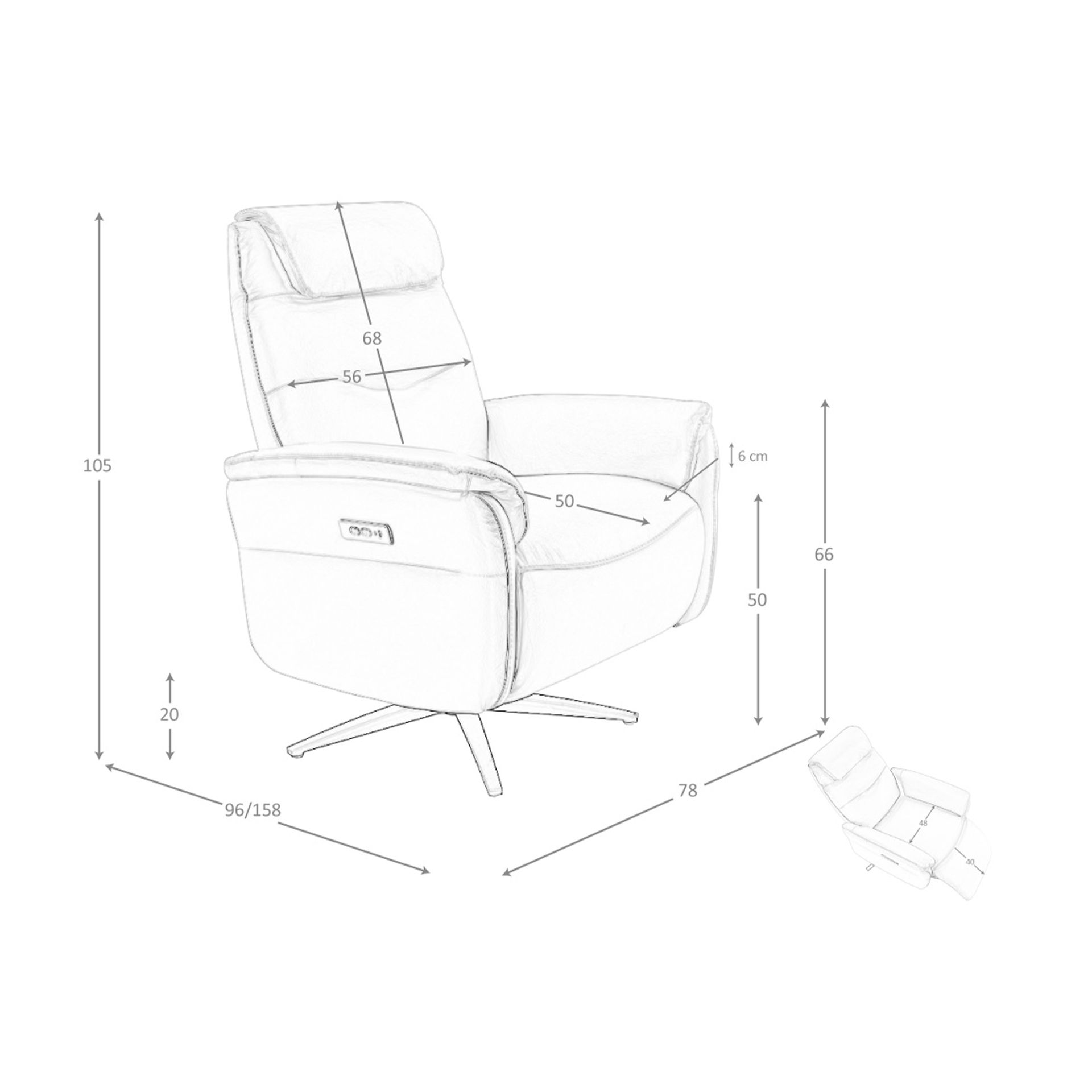 Sillón relax giratorio piel marrón Sillón relax giratorio piel marrón - Imagen 9