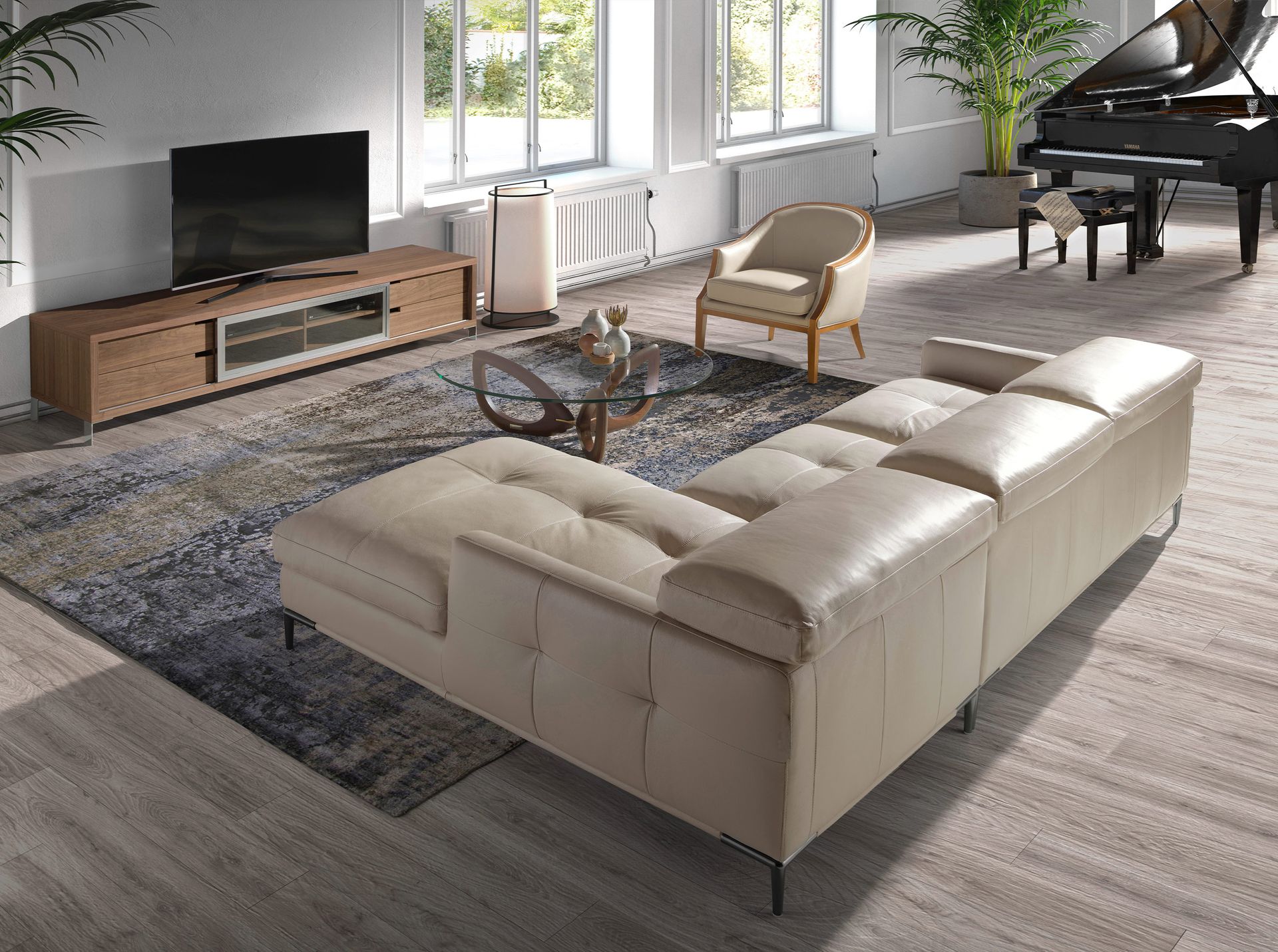 Sillón piel arena Sillón piel arena