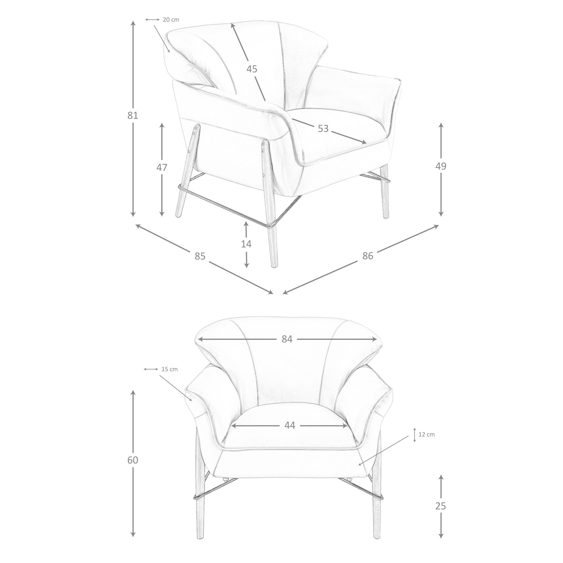 Sillón piel arena Sillón piel arena