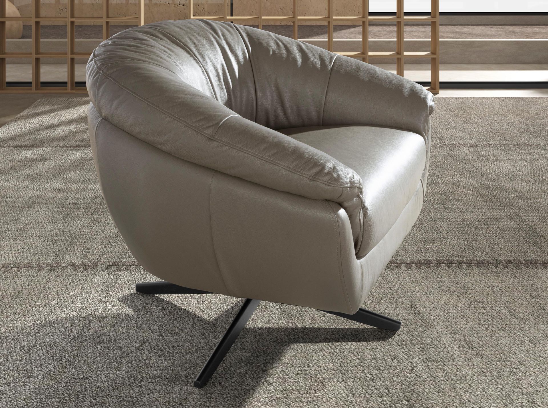 Sillón giratorio piel gris Sillón giratorio piel gris