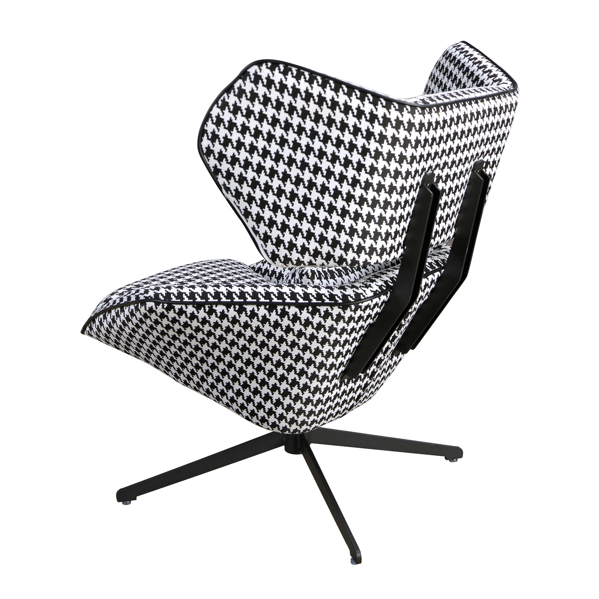 Sillón giratorio tela blanca y negra Sillón giratorio tela blanca y negra