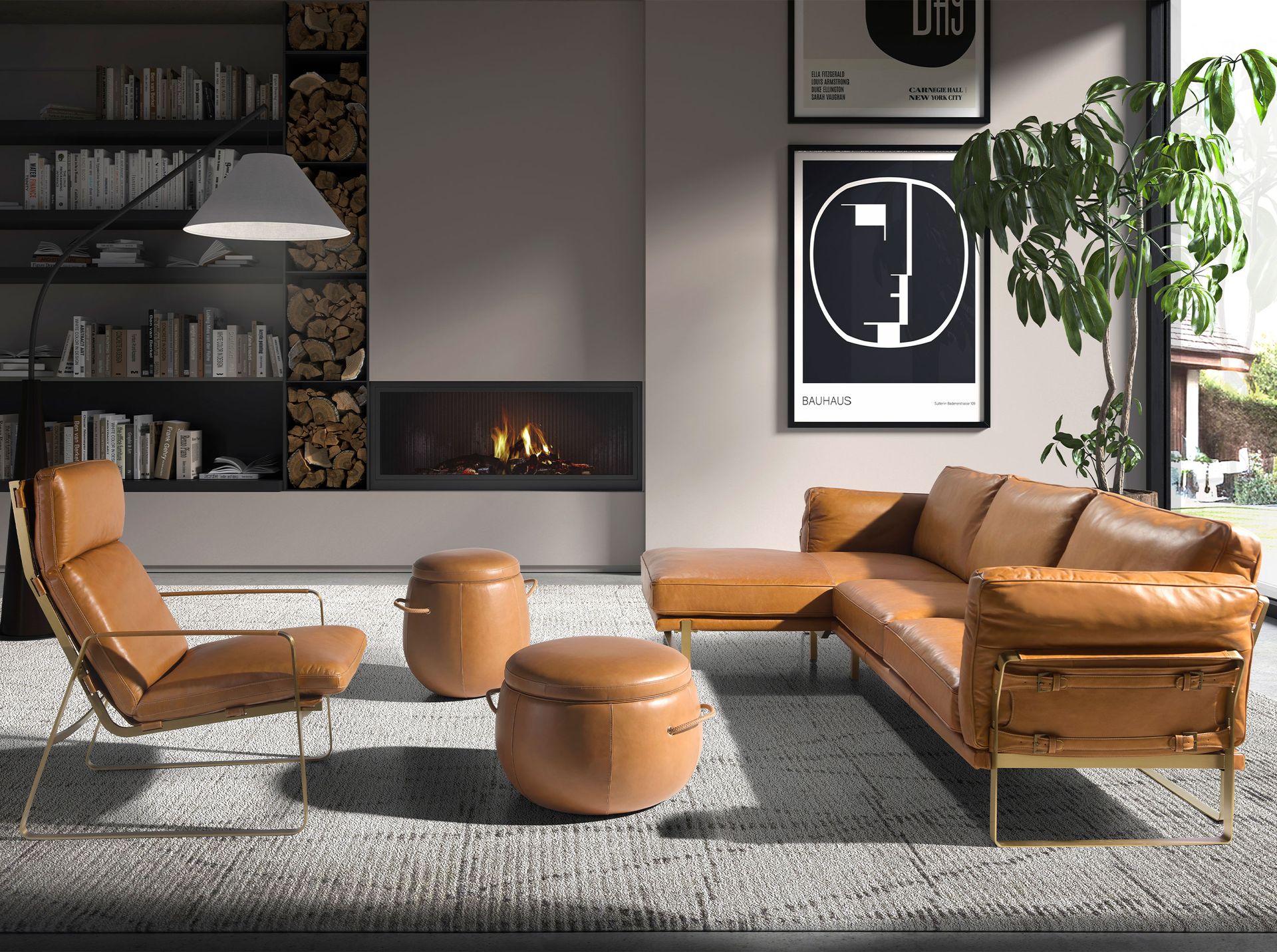 Sillón piel camel Sillón piel camel