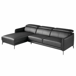 Sofá chaise longue izquierda piel negro