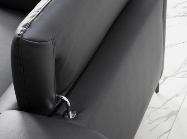 Sofá chaise longue izquierda piel negro