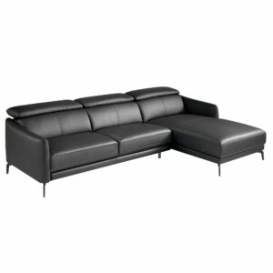 Sofá chaise longue derecha piel negro