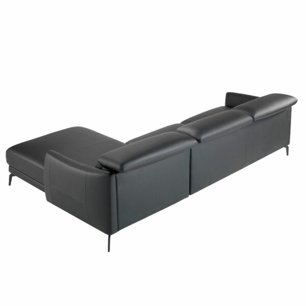 Sofá chaise longue derecha piel negro