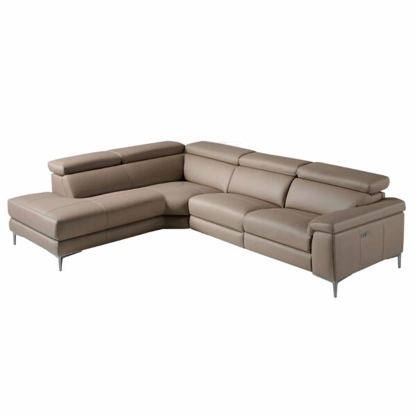 Sofá chaise longue relax izquierda piel visón