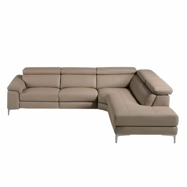 Sofá chaise longue relax derecha piel visón