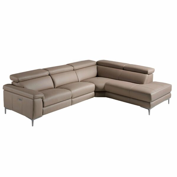 Sofá chaise longue relax derecha piel visón