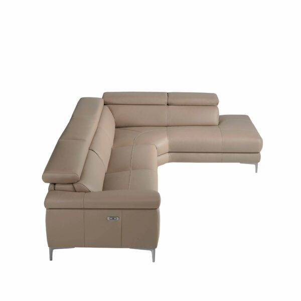 Sofá chaise longue relax derecha piel visón