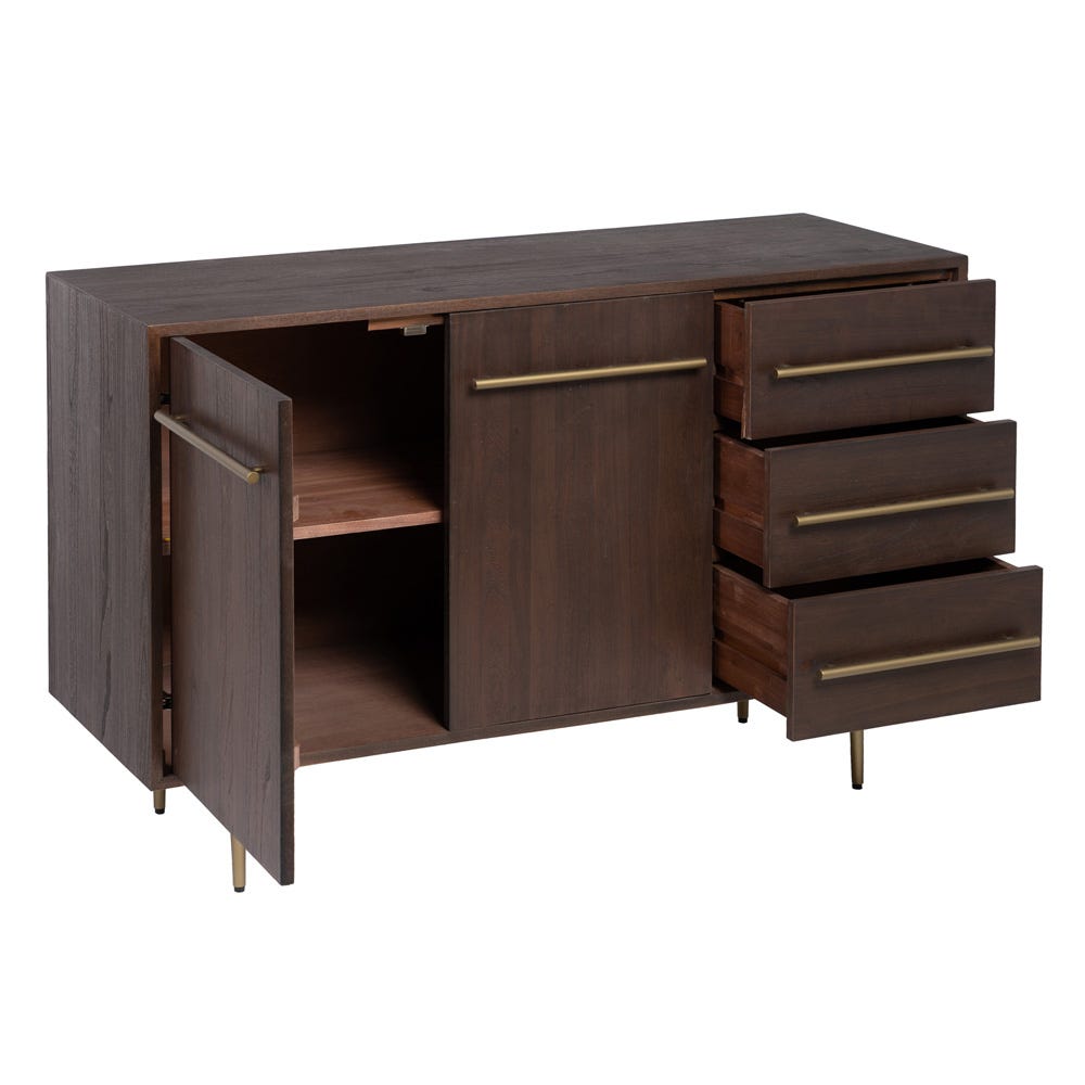 Aparador Marrón Madera-Hierro Salón 130 X 45 X 83,20 Cm Aparador Marrón Madera-Hierro Salón 130 X 45 X 83,20 Cm