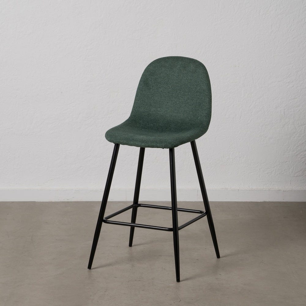 Taburete Verde Tejido-Metal Salón 46 X 48 X 96 Cm Taburete Verde Tejido-Metal Salón 46 X 48 X 96 Cm