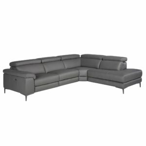 Sofá chaise longue relax derecha piel gris oscuro Sofá chaise longue relax derecha piel gris oscuro