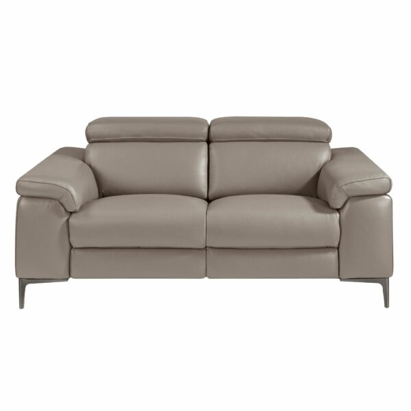 Sofá relax 2 plazas piel gris oscuro