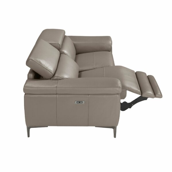 Sofá relax 2 plazas piel gris oscuro