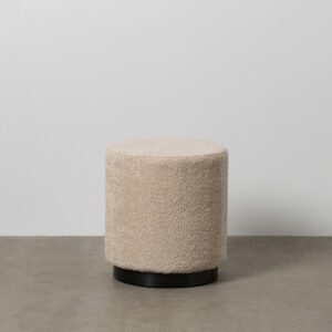 Puf Beige Tejido-Metal Salón 41 X 41 X 44 Cm