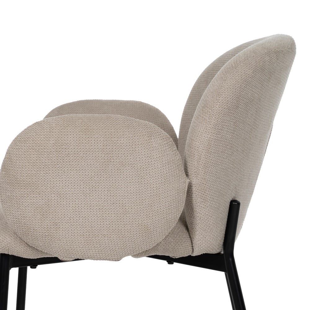 Silla Beige Tejido-Metal 66 X 60 X 79 Cm Silla Beige Tejido-Metal 66 X 60 X 79 Cm