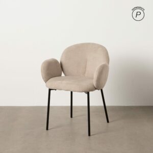 Silla Beige Tejido-Metal 66 X 60 X 79 Cm Silla Beige Tejido-Metal 66 X 60 X 79 Cm