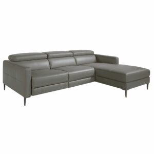 Sofá chaise longue relax derecha piel gris oscuro Sofá chaise longue relax derecha piel gris oscuro