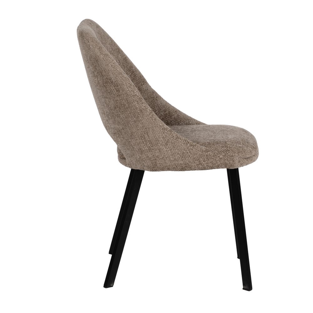 Silla Beige Tejido-Metal Salón 48 X 61 X 85 Cm Silla Beige Tejido-Metal Salón 48 X 61 X 85 Cm