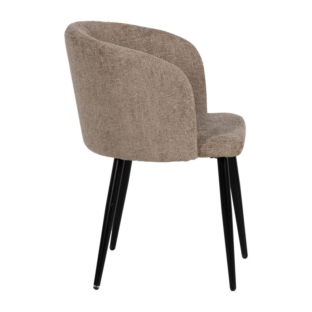 Silla Beige Tejido-Metal Salón 53 X 53 X 77 Cm Silla Beige Tejido-Metal Salón 53 X 53 X 77 Cm