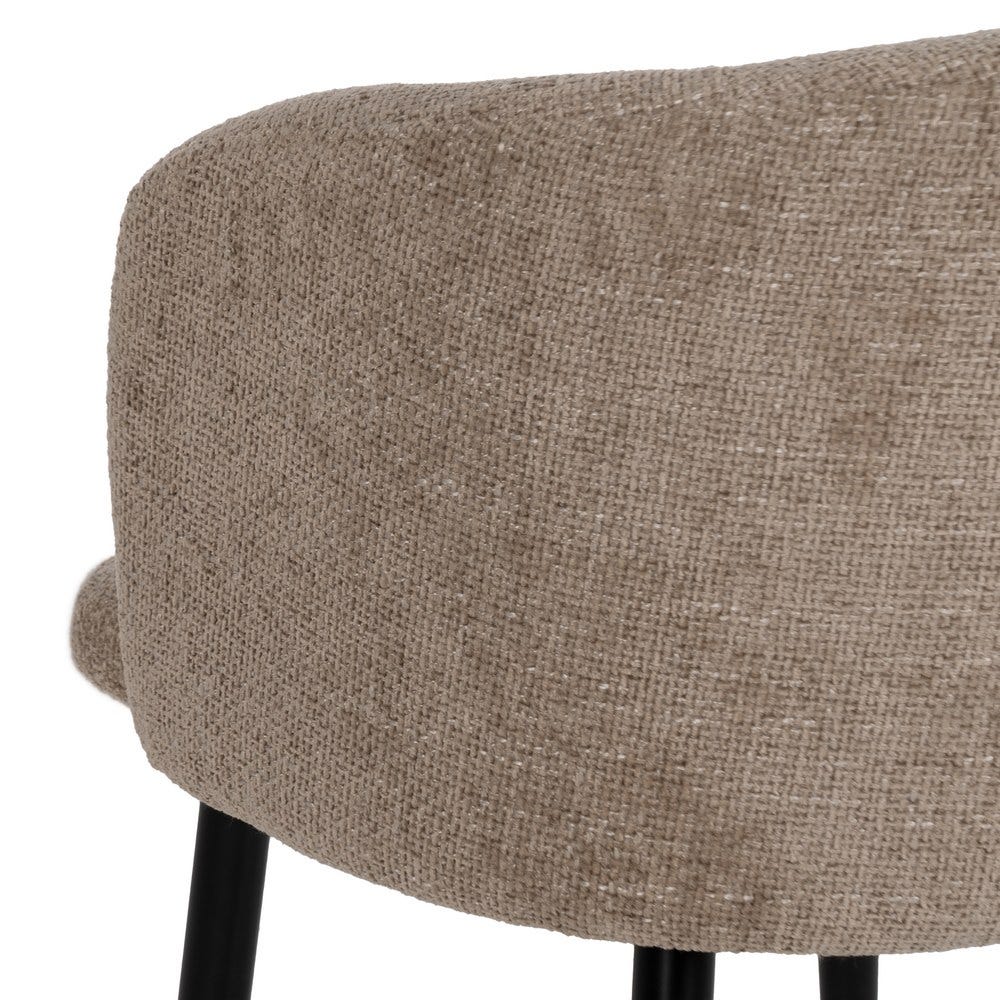 Silla Beige Tejido-Metal Salón 53 X 53 X 77 Cm Silla Beige Tejido-Metal Salón 53 X 53 X 77 Cm