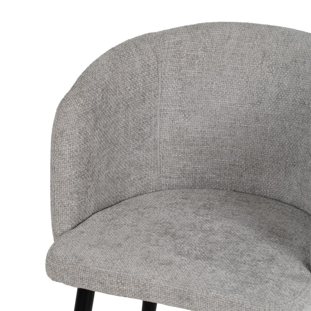 Silla Gris Tejido-Metal Salón 53 X 53 X 77 Cm Silla Gris Tejido-Metal Salón 53 X 53 X 77 Cm