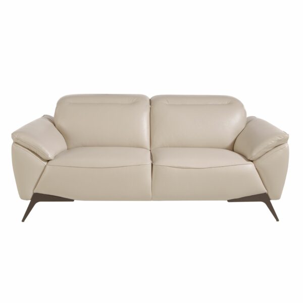 Sofá 2 plazas piel gris taupe