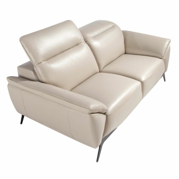 Sofá 2 plazas piel gris taupe