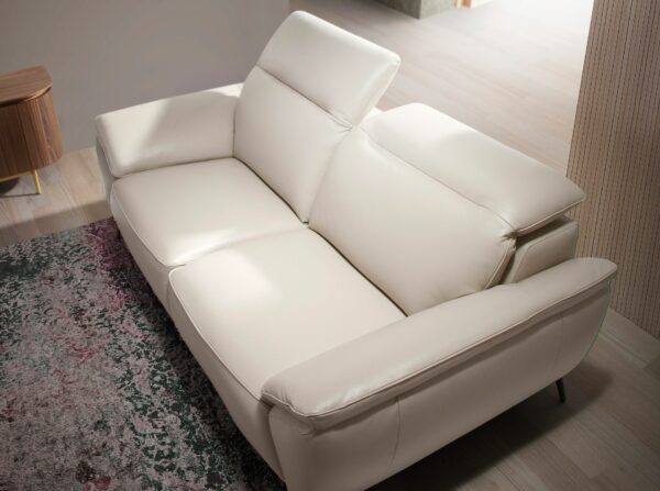 Sofá 2 plazas piel gris taupe