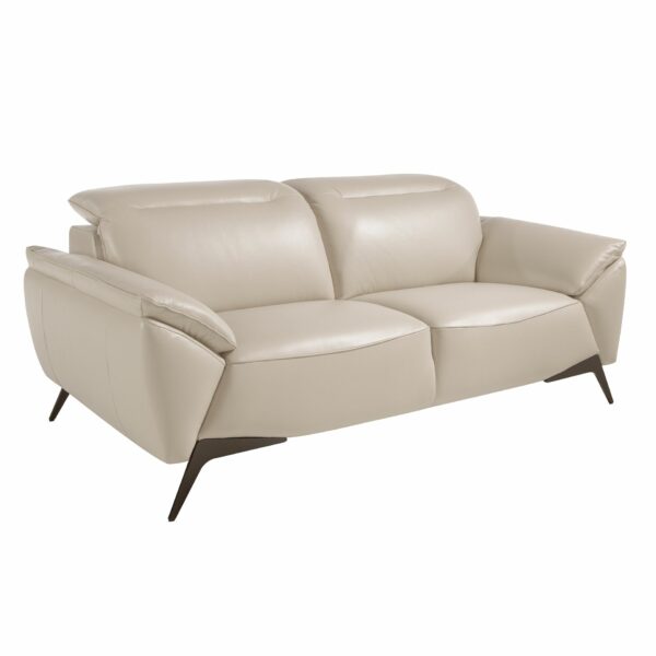Sofá 2 plazas piel gris taupe