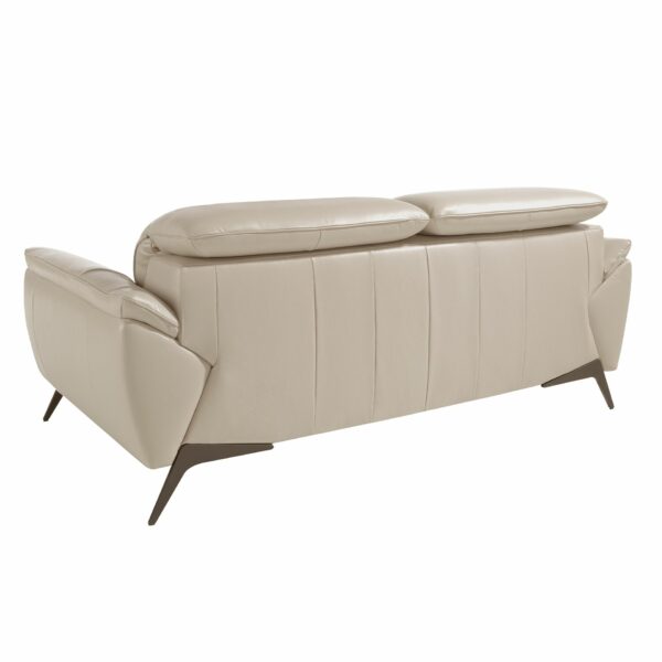 Sofá 2 plazas piel gris taupe