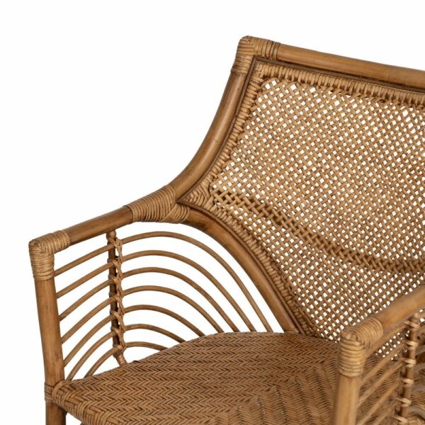 Sillón Marrón Ratán Decoración 56 X 54 X 84 Cm