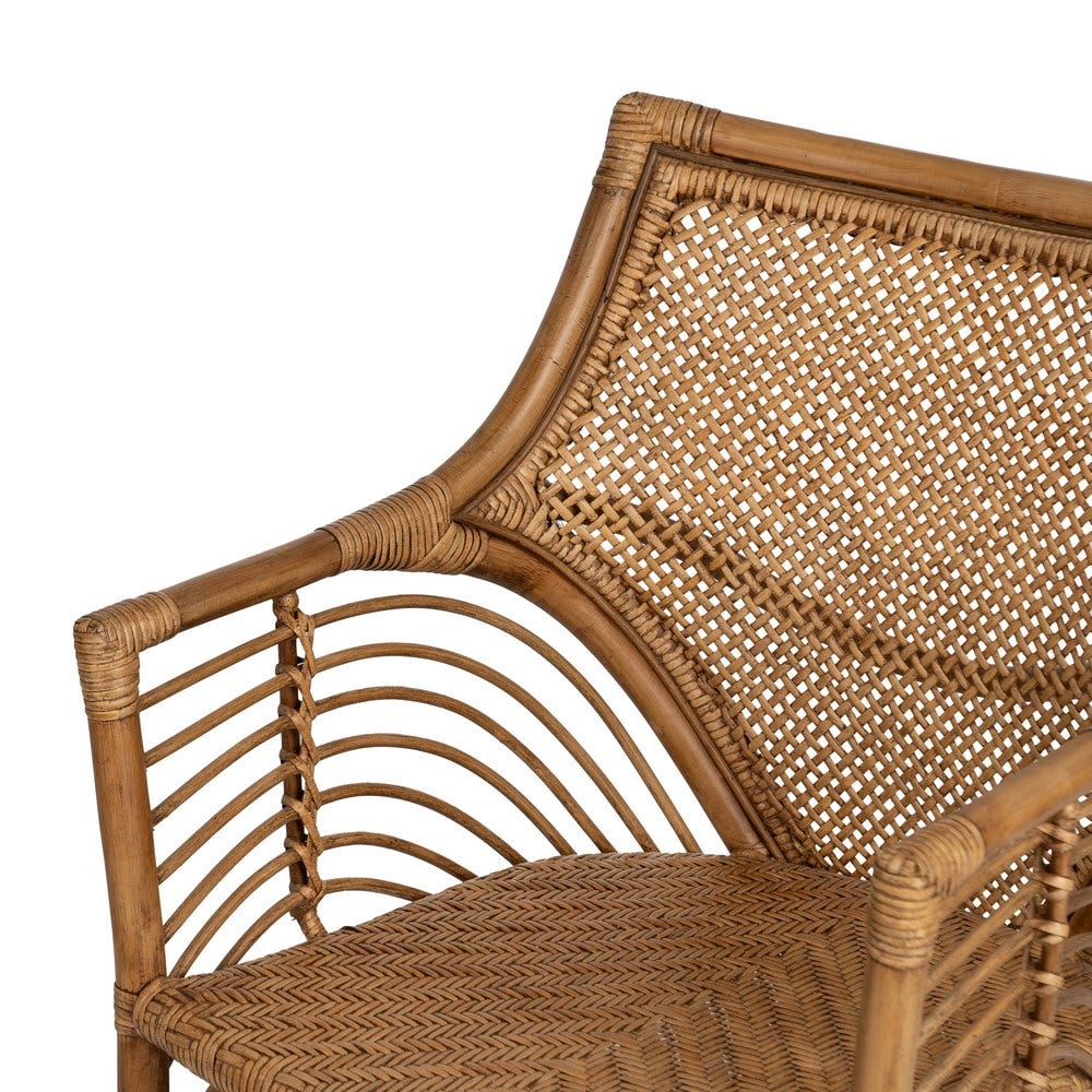 Sillón Marrón Ratán Decoración 56 X 54 X 84 Cm Sillón Marrón Ratán Decoración 56 X 54 X 84 Cm