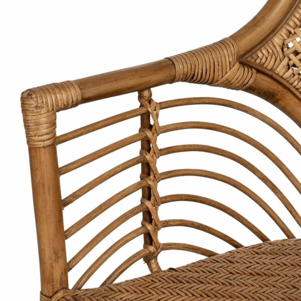 Sillón Marrón Ratán Decoración 56 X 54 X 84 Cm