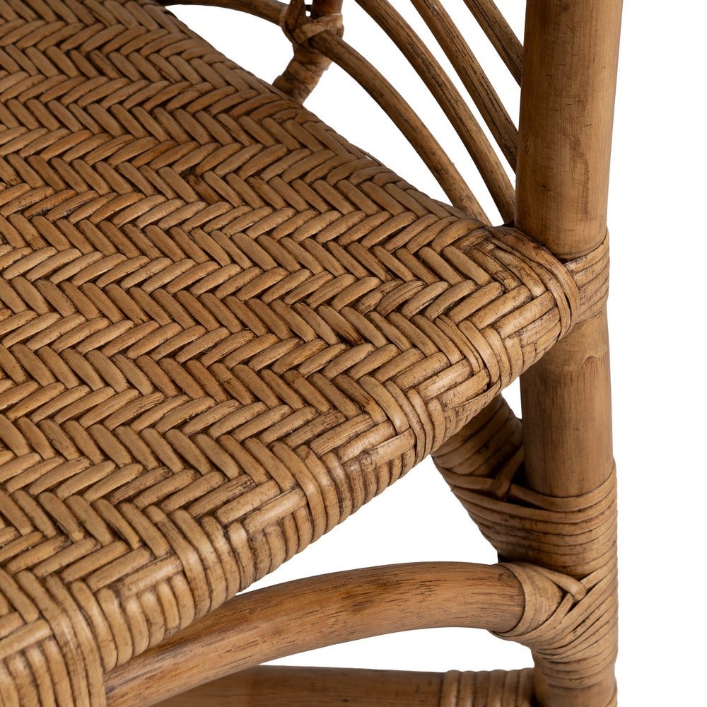 Sillón Marrón Ratán Decoración 56 X 54 X 84 Cm Sillón Marrón Ratán Decoración 56 X 54 X 84 Cm