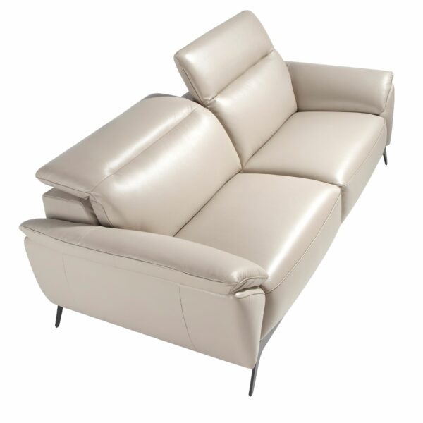 Sofá 3 plazas piel gris taupe