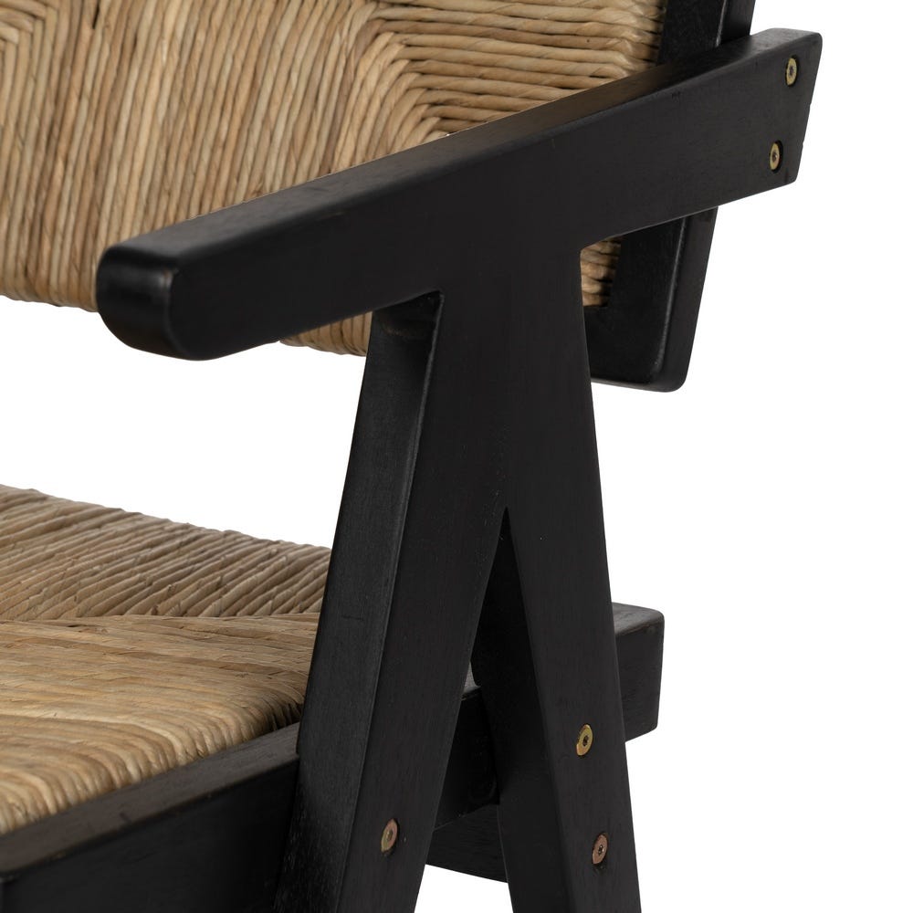 Silla Natural-Negro Madera 56 X 62 X 76,50 Cm Silla Natural-Negro Madera 56 X 62 X 76,50 Cm