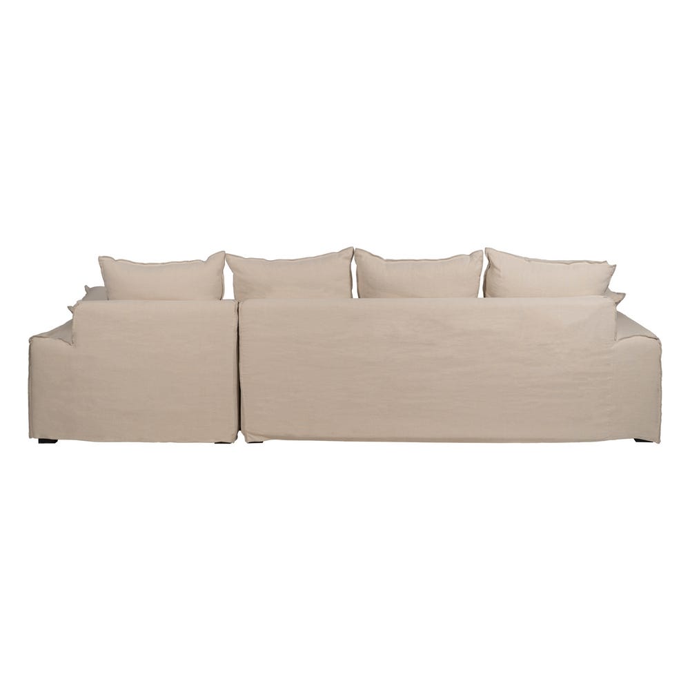 Chaise-Lounger Crema Tejido-Madera 300 X 161 X 90 Cm Chaise-Lounger Crema Tejido-Madera 300 X 161 X 90 Cm