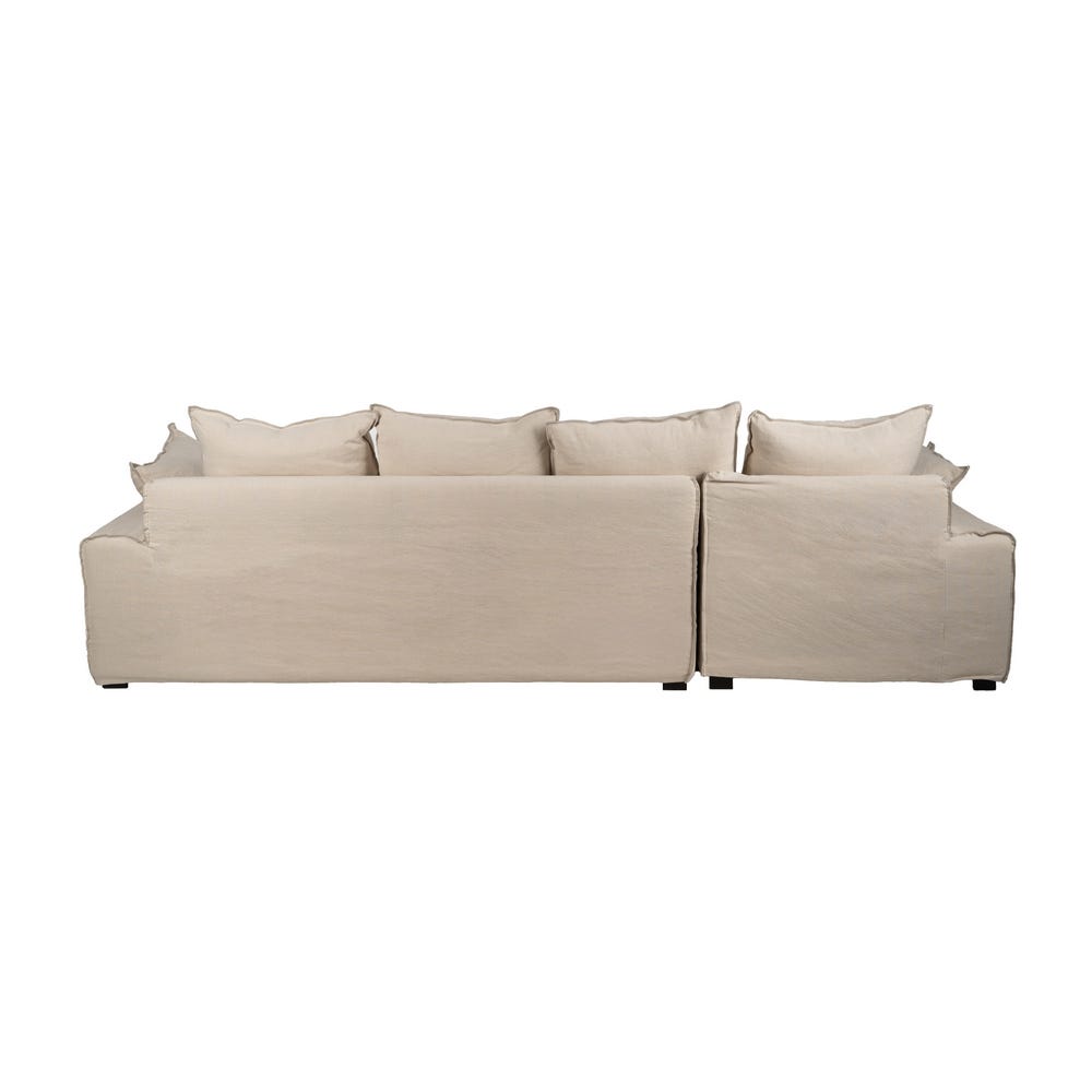 Chaise-Lounger Crema Tejido-Madera 300 X 161 X 90 Cm Chaise-Lounger Crema Tejido-Madera 300 X 161 X 90 Cm