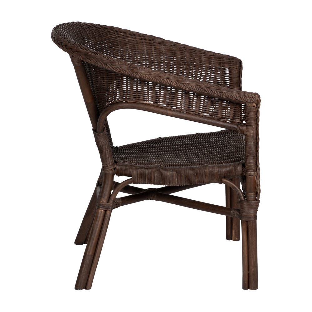 Silla Marrón Ratán Salón 60 X 62 X 78 Cm Silla Marrón Ratán Salón 60 X 62 X 78 Cm