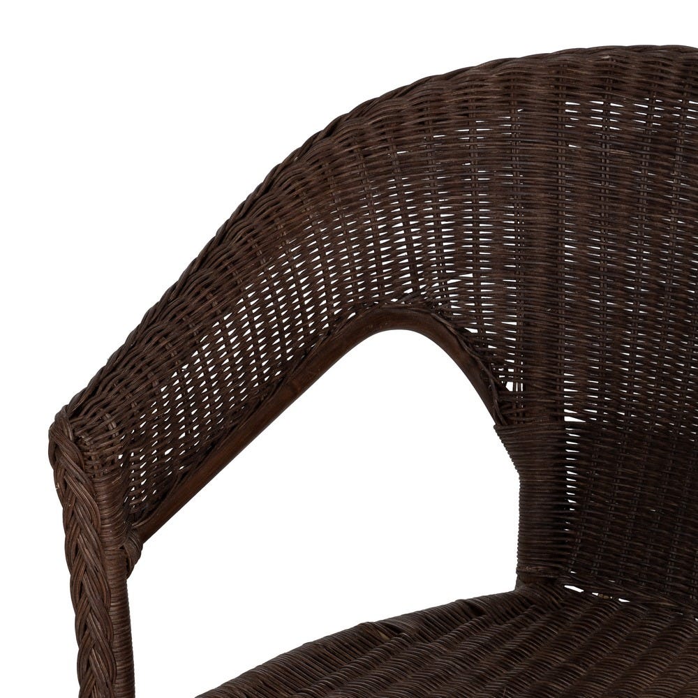 Silla Marrón Ratán Salón 60 X 62 X 78 Cm Silla Marrón Ratán Salón 60 X 62 X 78 Cm