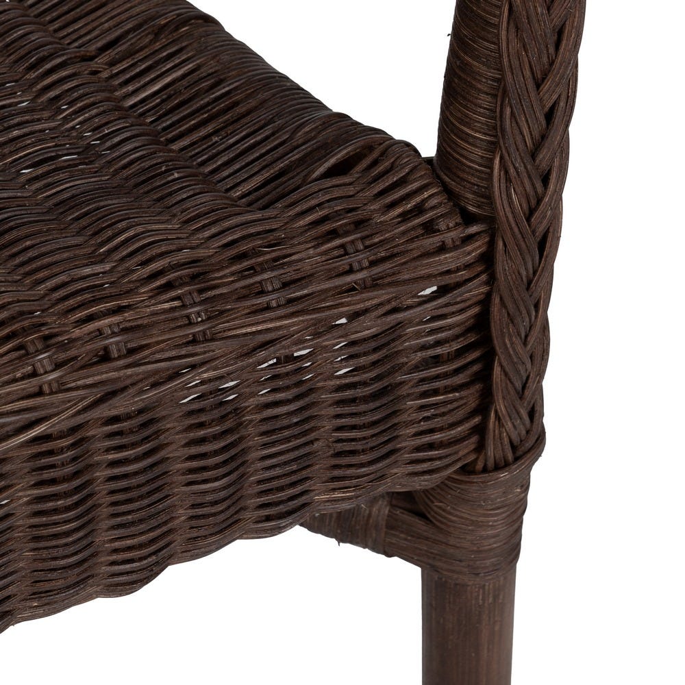 Silla Marrón Ratán Salón 60 X 62 X 78 Cm Silla Marrón Ratán Salón 60 X 62 X 78 Cm