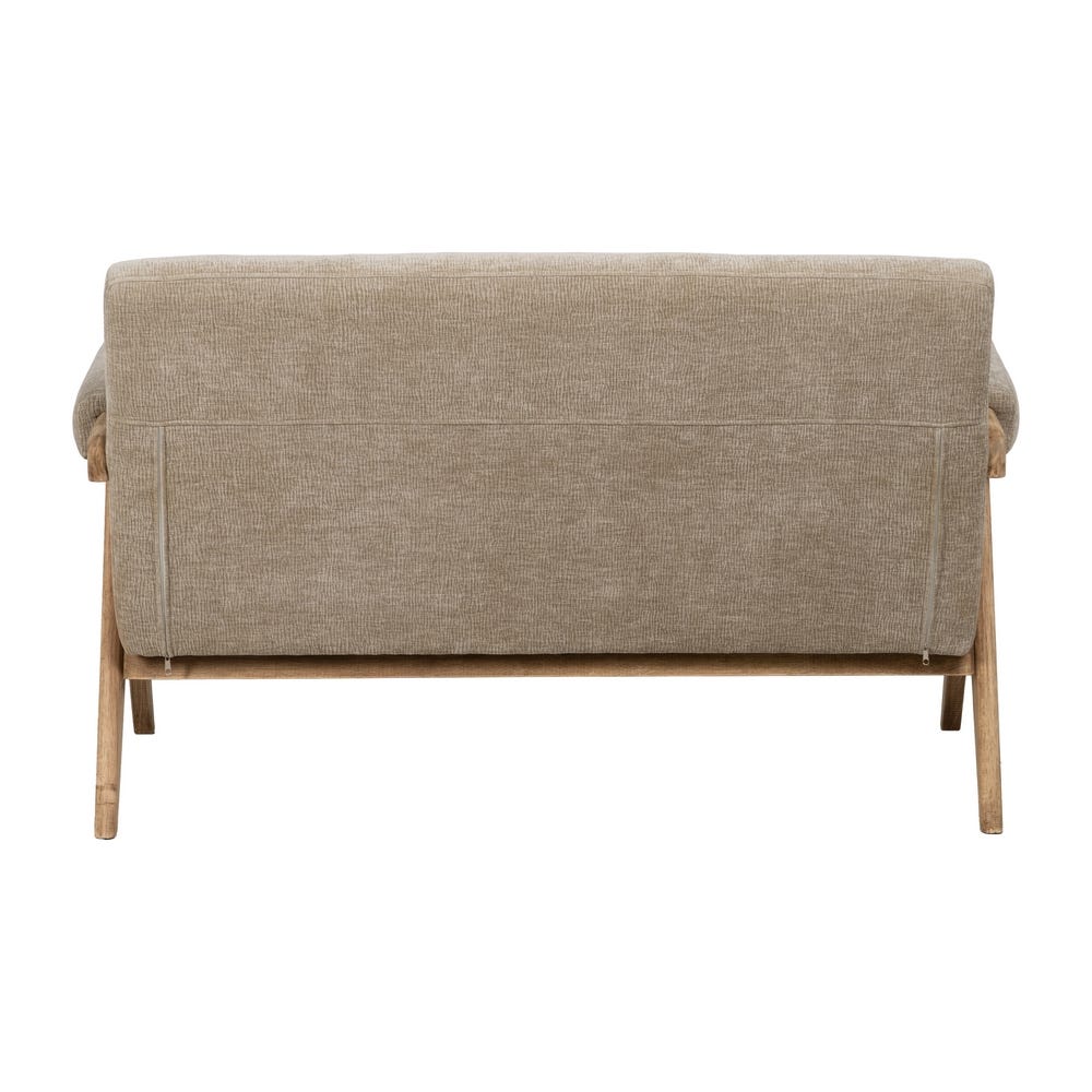 Sofá Beige Tejido-Madera Salón 134 X 76 X 85 Cm Sofá Beige Tejido-Madera Salón 134 X 76 X 85 Cm