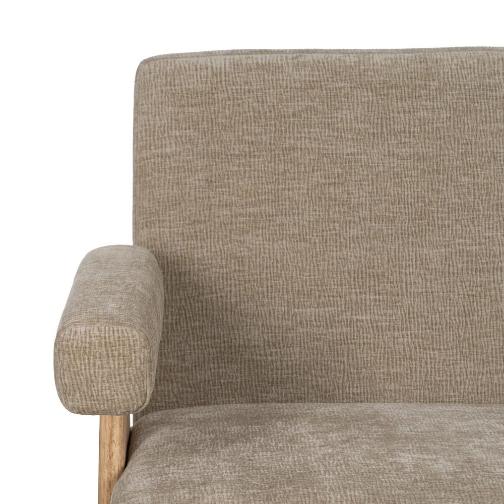 Sofá Beige Tejido-Madera Salón 134 X 76 X 85 Cm Sofá Beige Tejido-Madera Salón 134 X 76 X 85 Cm