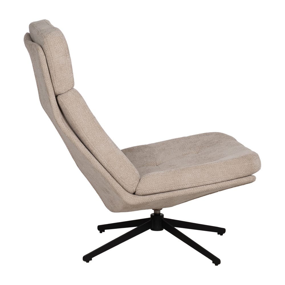 Sillón Giratorio Beige Tejido-Metal 65 X 98 X 93 Cm Sillón Giratorio Beige Tejido-Metal 65 X 98 X 93 Cm