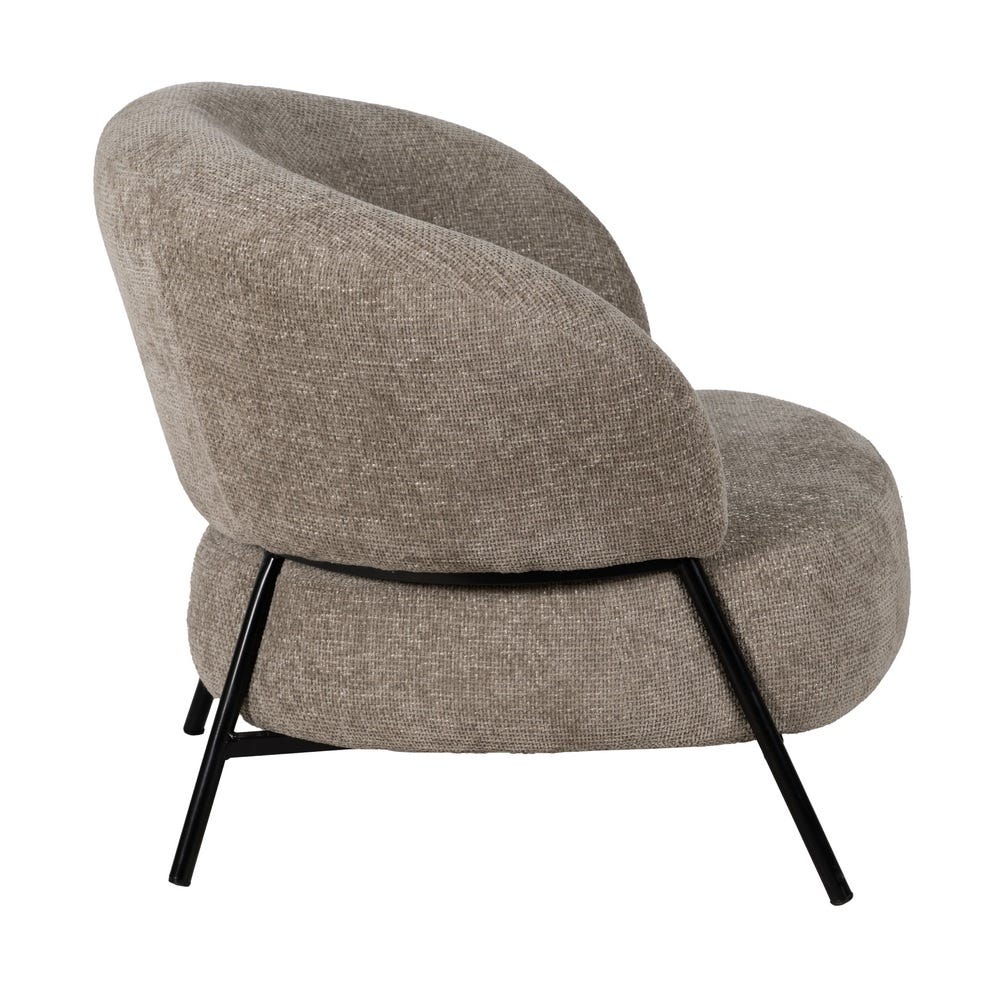 Sillón Beige Tejido-Metal Salón 84 X 84 X 70 Cm Sillón Beige Tejido-Metal Salón 84 X 84 X 70 Cm