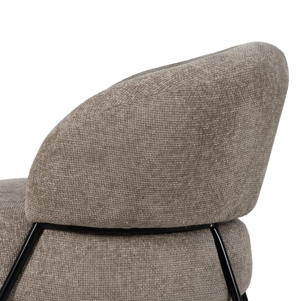 Sillón Beige Tejido-Metal Salón 84 X 84 X 70 Cm Sillón Beige Tejido-Metal Salón 84 X 84 X 70 Cm